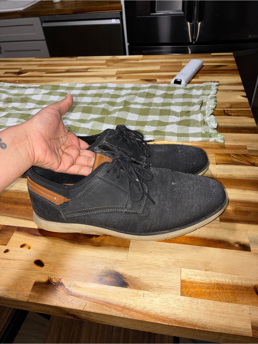 Sonoma Black Canvas Oxford with Brown Accents